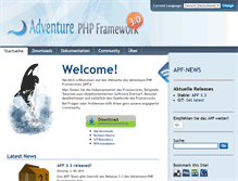 Tablet Screenshot of adventure-php-framework.org